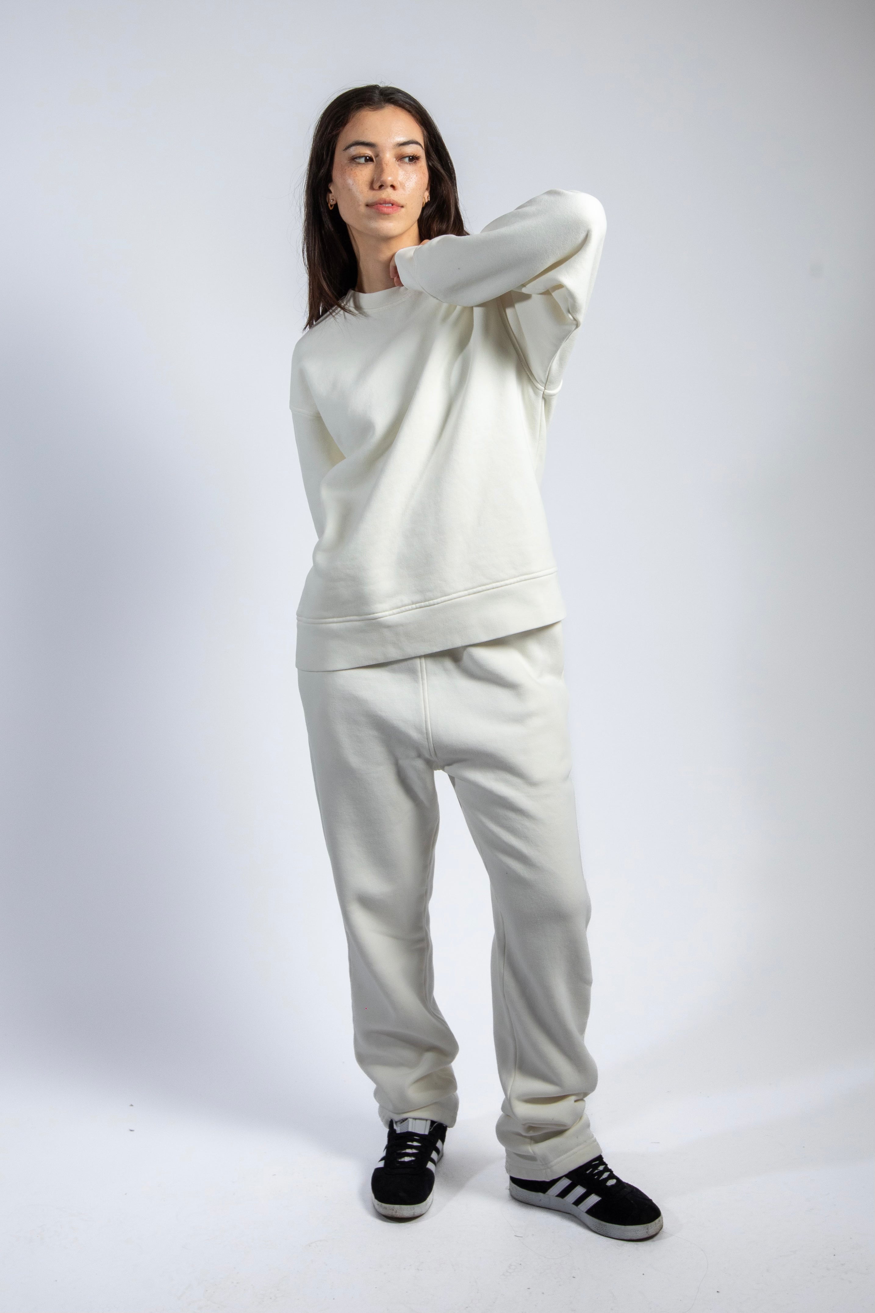 WHITE FLEECE SWEATPANT