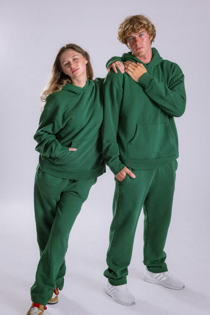 GREEN FLEECE HOODIE