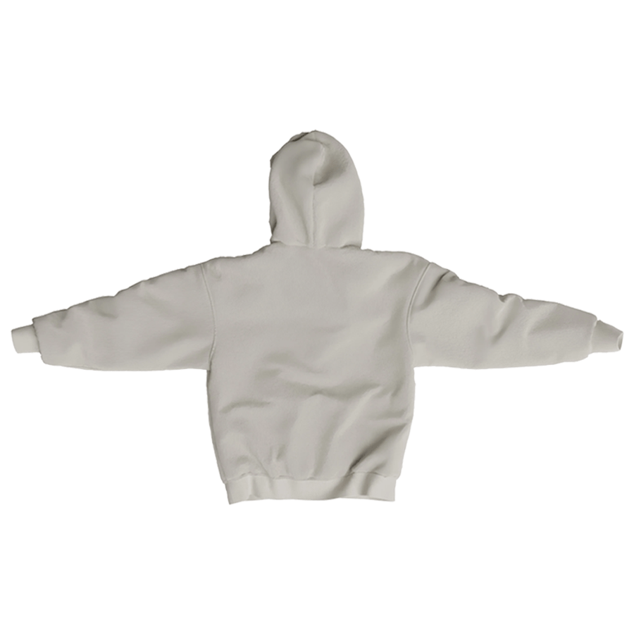 WHITE FLEECE HOODIE